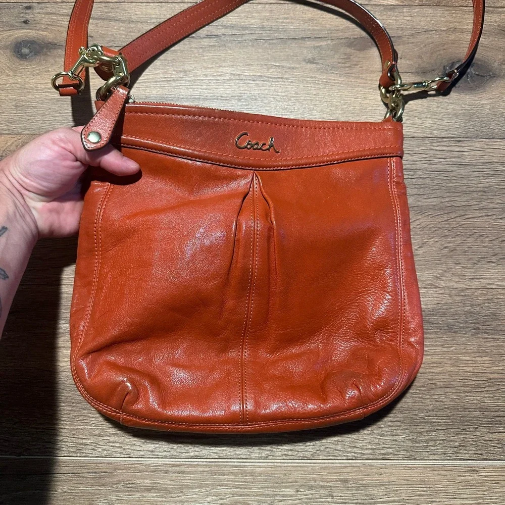 Coach Ashley Leather Hippy Crossbody Bag F20114 Burnt Orange Women OS - Picture 2 of 6